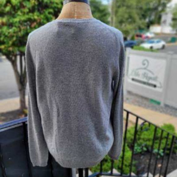 SUTTON STUDIO SZ L CASHMERE BUTTON UP SWEATER - Picture 4 of 4